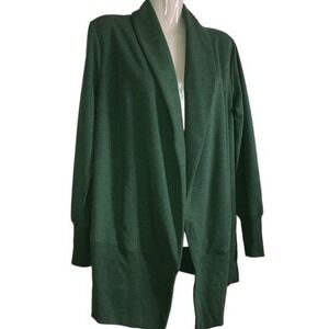 H by Halston shrug cardigan sweater Size XS green open front long sleeve pockets